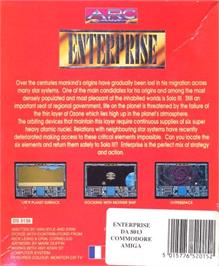 Box back cover for Enterprise on the Commodore Amiga.