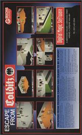 Box back cover for Escape from Colditz on the Commodore Amiga.