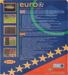 Box back cover for Euro League Manager on the Commodore Amiga.