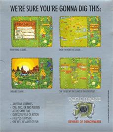 Box back cover for Evil Garden on the Commodore Amiga.