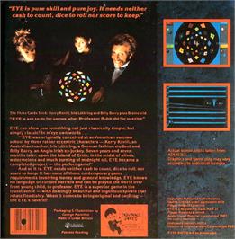 Box back cover for Eye on the Commodore Amiga.