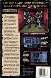Box back cover for Eye Of The Beholder on the Commodore Amiga.
