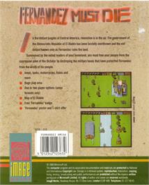Box back cover for Fernandez Must Die on the Commodore Amiga.