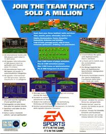 Box back cover for Fifa International Soccer on the Commodore Amiga.