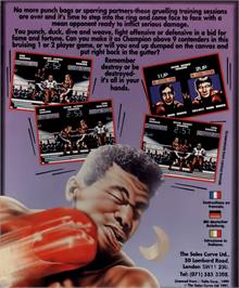 Box back cover for Final Blow on the Commodore Amiga.