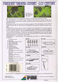 Box back cover for Firezone on the Commodore Amiga.