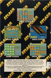 Box back cover for Flippit on the Commodore Amiga.