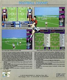 Box back cover for Football Champ on the Commodore Amiga.