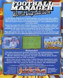 Box back cover for Football Manager - World Cup Edition on the Commodore Amiga.