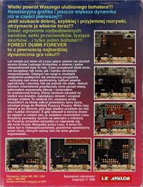 Box back cover for Forest Dumb Forever on the Commodore Amiga.