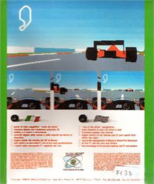 Box back cover for Formula 1 3d on the Commodore Amiga.