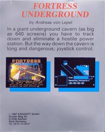 Box back cover for Fortress Underground on the Commodore Amiga.