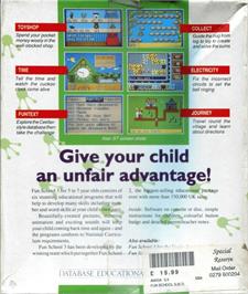Box back cover for Fun School 3: for 5 to 7 Year Olds on the Commodore Amiga.