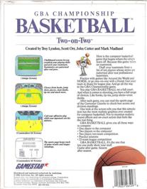 Box back cover for GBA Championship Basketball: Two-on-Two on the Commodore Amiga.