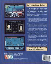 Box back cover for Galactic Empire on the Commodore Amiga.