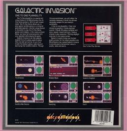 Box back cover for Galactic Invasion on the Commodore Amiga.