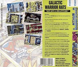 Box back cover for Galactic Warrior Rats on the Commodore Amiga.