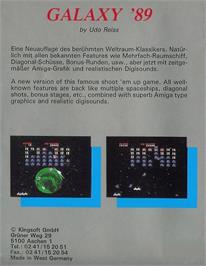 Box back cover for Galaxy '89 on the Commodore Amiga.