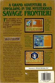 Box back cover for Gateway to the Savage Frontier on the Commodore Amiga.