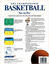 Box back cover for Gba Championship Basketball - Two-on-two on the Commodore Amiga.