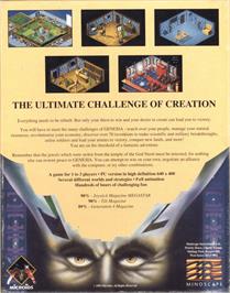 Box back cover for Genesia on the Commodore Amiga.