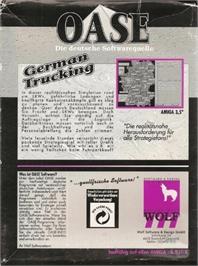 Box back cover for German Trucking on the Commodore Amiga.