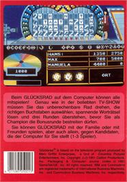 Box back cover for Glücksrad on the Commodore Amiga.