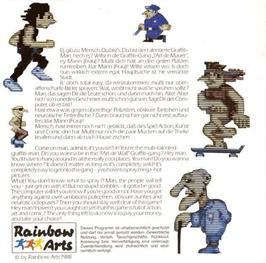 Box back cover for Graffiti Man on the Commodore Amiga.