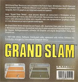 Box back cover for Grand Slam on the Commodore Amiga.