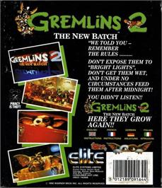 Box back cover for Gremlins 2 - The New Batch on the Commodore Amiga.
