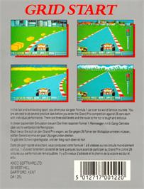 Box back cover for Grid Start on the Commodore Amiga.