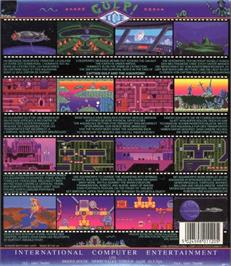 Box back cover for Gulp on the Commodore Amiga.