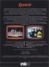 Box back cover for Hanse on the Commodore Amiga.