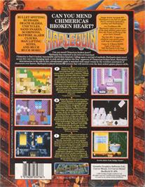 Box back cover for Harlequin on the Commodore Amiga.