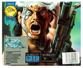Box back cover for Hawkeye on the Commodore Amiga.