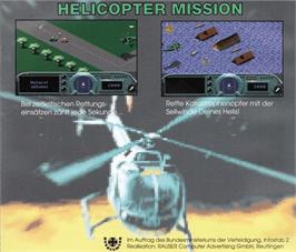Box back cover for Helicopter Mission on the Commodore Amiga.