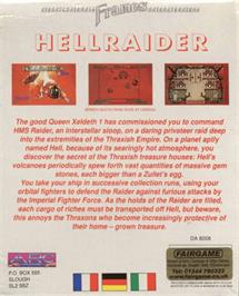 Box back cover for Hellraider on the Commodore Amiga.
