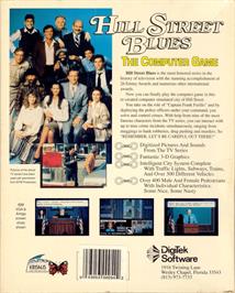 Box back cover for Hill Street Blues on the Commodore Amiga.