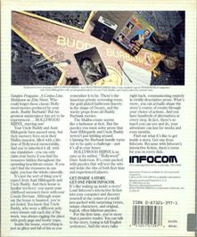 Box back cover for Hollywood Hijinx on the Commodore Amiga.