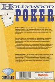 Box back cover for Hollywood Poker on the Commodore Amiga.