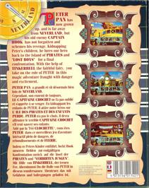 Box back cover for Hook on the Commodore Amiga.