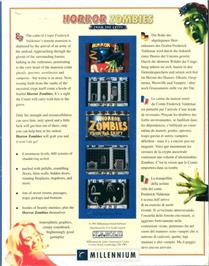 Box back cover for Horror Zombies from the Crypt on the Commodore Amiga.