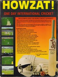 Box back cover for Howzat! One Day International Cricket on the Commodore Amiga.