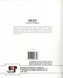 Box back cover for Huey on the Commodore Amiga.