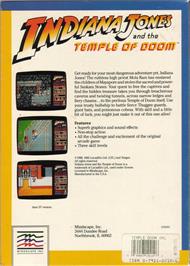 Box back cover for Indiana Jones And The Temple Of Doom on the Commodore Amiga.