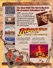 Box back cover for Indiana Jones and the Fate of Atlantis: A Graphic Adventure on the Commodore Amiga.