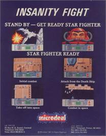 Box back cover for Insanity Fight on the Commodore Amiga.