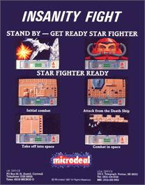 Box back cover for Insanity Fight on the Commodore Amiga.