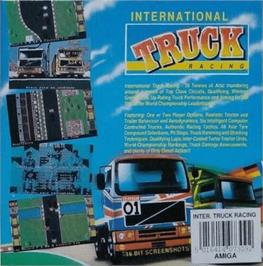 Box back cover for International Truck Racing on the Commodore Amiga.