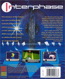 Box back cover for Interphase on the Commodore Amiga.